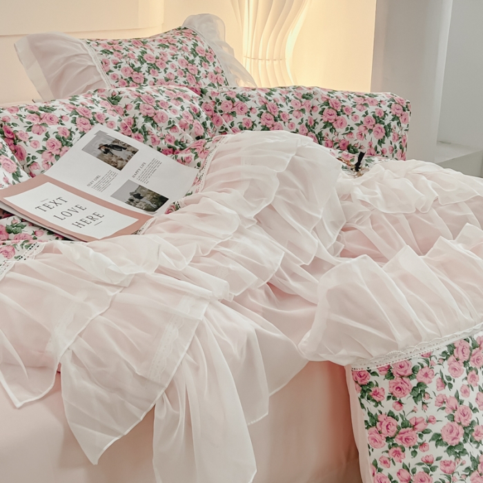 91家纺网 家纺一手货源 找家纺 潮邦创意家居 新款13372全棉法式工艺款四件套学生三件套 幻露