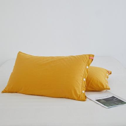 91家纺网 家纺一手货源 找家纺 （总）安莱生活 2023新款水洗棉全棉色织高支高密纽扣款工艺单品枕套