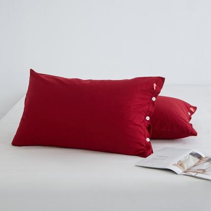 91家纺网 家纺一手货源 找家纺 （总）安莱生活 2023新款水洗棉全棉色织高支高密纽扣款工艺单品枕套