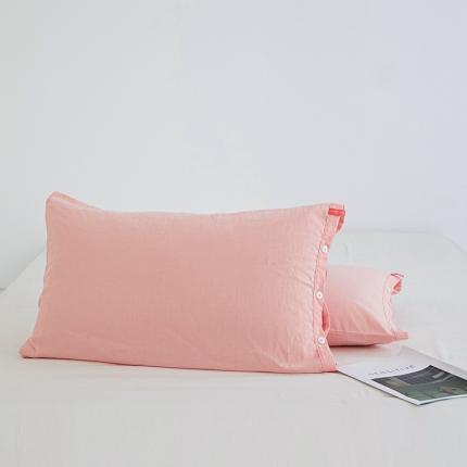 91家纺网 家纺一手货源 找家纺 （总）安莱生活 2023新款水洗棉全棉色织高支高密纽扣款工艺单品枕套