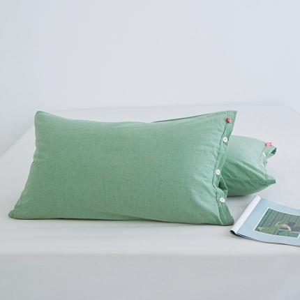 91家纺网 家纺一手货源 找家纺 （总）安莱生活 2023新款水洗棉全棉色织高支高密纽扣款工艺单品枕套