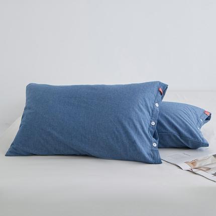 91家纺网 家纺一手货源 找家纺 （总）安莱生活 2023新款水洗棉全棉色织高支高密纽扣款工艺单品枕套