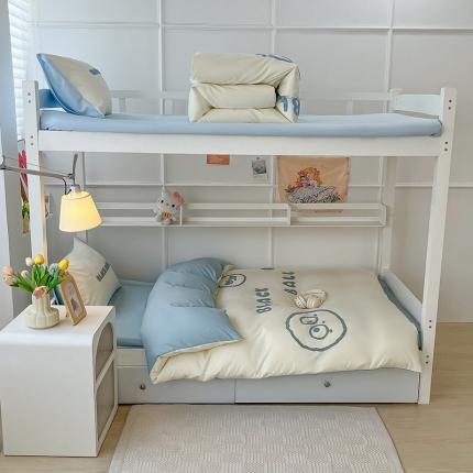 眠帛 2023新款水洗棉毛巾绣煤球系列学生三件套六件套 煤球繁星蓝