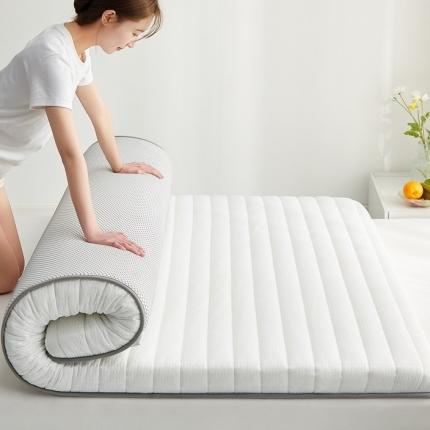 91家纺网 家纺一手货源 找家纺 鑫梦莱 2025新款加厚针织棉乳胶床垫 简约白（厚度约6cm）