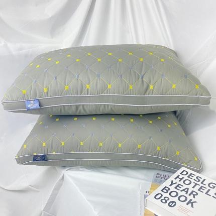 拾光枕芯 2023新款跑量款满天星立体布边绗绣枕芯羽丝绒福利枕头 灰