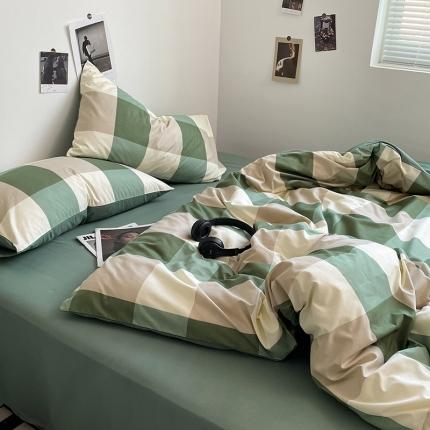 91家纺网 家纺一手货源 找家纺 （总）卡斯诺家纺馆 2025新款简约亲肤105克无印风纽扣款四件套