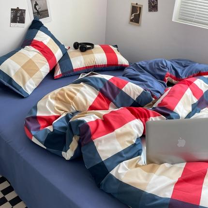 91家纺网 家纺一手货源 找家纺 （总）卡斯诺家纺馆 2025新款简约亲肤105克无印风纽扣款四件套