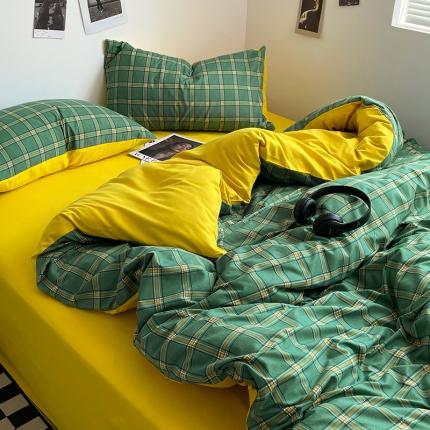 91家纺网 家纺一手货源 找家纺 （总）卡斯诺家纺馆 2025新款简约亲肤105克无印风纽扣款四件套