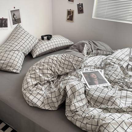 91家纺网 家纺一手货源 找家纺 （总）卡斯诺家纺馆 2025新款简约亲肤105克无印风纽扣款四件套