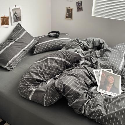 91家纺网 家纺一手货源 找家纺 （总）卡斯诺家纺馆 2025新款简约亲肤105克无印风纽扣款四件套