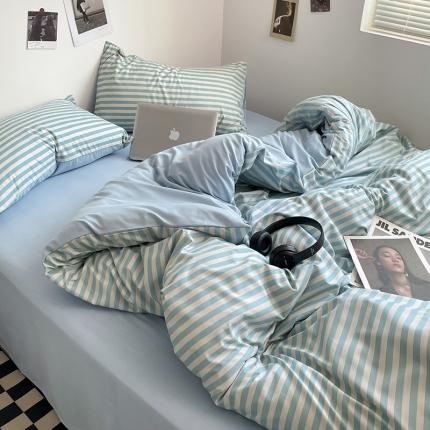 91家纺网 家纺一手货源 找家纺 （总）卡斯诺家纺馆 2025新款简约亲肤105克无印风纽扣款四件套