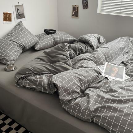 91家纺网 家纺一手货源 找家纺 （总）卡斯诺家纺馆 2025新款简约亲肤105克无印风纽扣款四件套