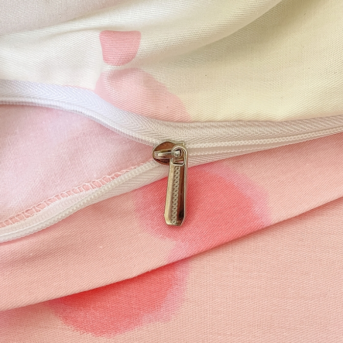 91家纺网 家纺一手货源 找家纺 麦伦家居 2023新款全棉斜纹卡通小清新系列四件套-第四波 爱心郁金香