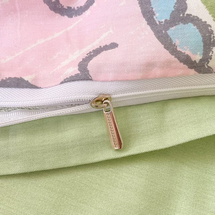 91家纺网 家纺一手货源 找家纺 麦伦家居 2023新款全棉斜纹卡通小清新系列四件套-第四波 哈哈乐园