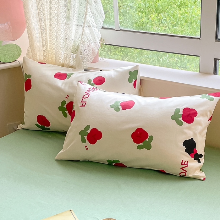 91家纺网 家纺一手货源 找家纺 麦伦家居 2023新款全棉斜纹卡通小清新系列四件套-第四波 红花兔