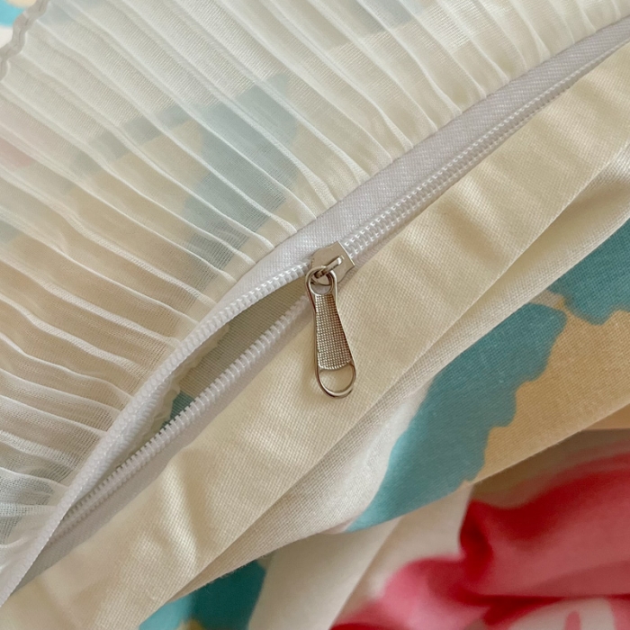 91家纺网 家纺一手货源 找家纺 添越 2024小清新韩版蕾丝花边纯棉夹棉床盖三件套全棉天使之心