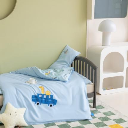 91家纺网 家纺一手货源 找家纺 总喜多兔 2023新款40支13372纯棉小小梦绣花幼儿园被子三件套