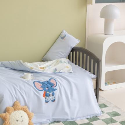 91家纺网 家纺一手货源 找家纺 总喜多兔 2023新款40支13372纯棉小小梦绣花幼儿园被子三件套