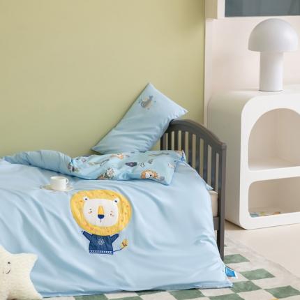 91家纺网 家纺一手货源 找家纺 总喜多兔 2023新款40支13372纯棉小小梦绣花幼儿园被子三件套