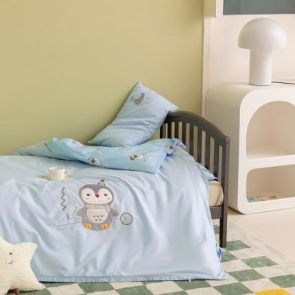 91家纺网 家纺一手货源 找家纺 总喜多兔 2023新款40支13372纯棉小小梦绣花幼儿园被子三件套