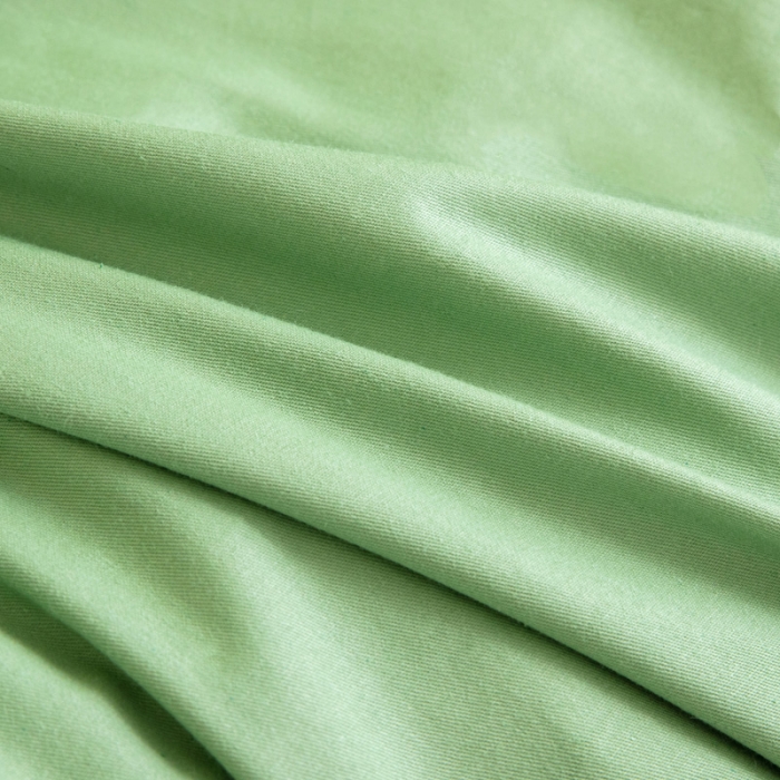 91家纺网 家纺一手货源 找家纺 喜多兔 2023新款40支13372纯棉小小梦绣花幼儿园被子三件套 绿色电话熊