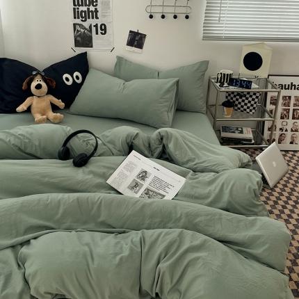 91家纺网 家纺一手货源 找家纺 （总）贝拉梦 2023新款ins风超柔亲肤磨毛褶皱水洗棉单被套