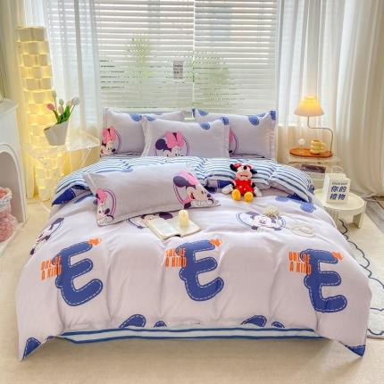 91家纺网 家纺一手货源 找家纺 （总）直播2024新款斜纹磨毛印花四件套植物羊绒套件