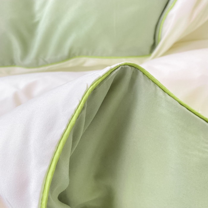 91家纺网 家纺一手货源 找家纺 眠帛2023水洗棉麻绳滚边芝士系列学生三件套六简套A类 芝士奶昔白果绿