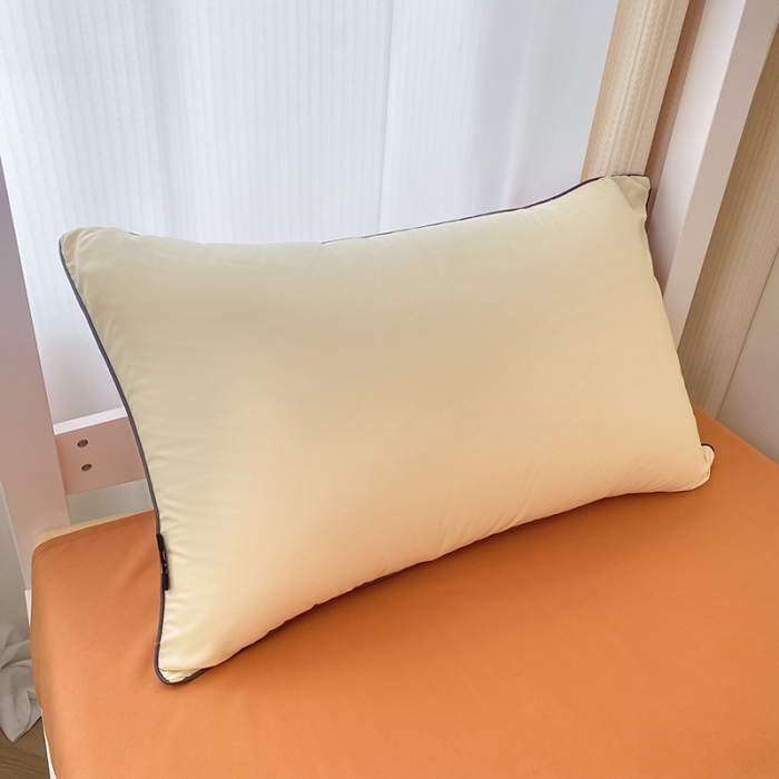 91家纺网 家纺一手货源 找家纺 眠帛2023水洗棉麻绳滚边芝士系列学生三件套六简套A类 芝士奶昔白焦糖