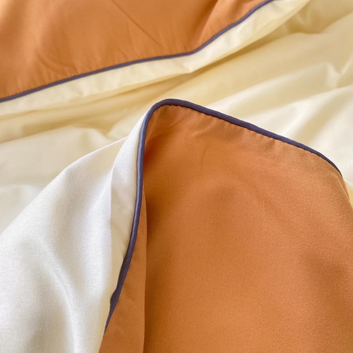 91家纺网 家纺一手货源 找家纺 眠帛2023水洗棉麻绳滚边芝士系列学生三件套六简套A类 芝士奶昔白焦糖