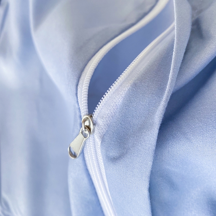 91家纺网 家纺一手货源 找家纺 眠帛2023水洗棉麻绳滚边芝士系列学生三件套六简套A类 芝士奶油粉蓝灰