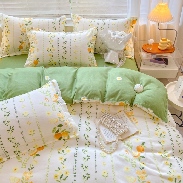 91家纺网 家纺一手货源 找家纺 红日子 2023新款斜纹印花四件套 金香盛宴