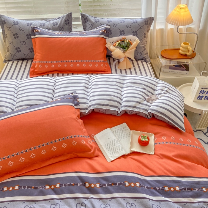 91家纺网 家纺一手货源 找家纺 红日子 2023新款斜纹印花四件套 摩登夜曲