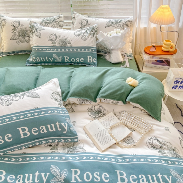 91家纺网 家纺一手货源 找家纺 红日子 2023新款斜纹印花四件套 浓情花韵