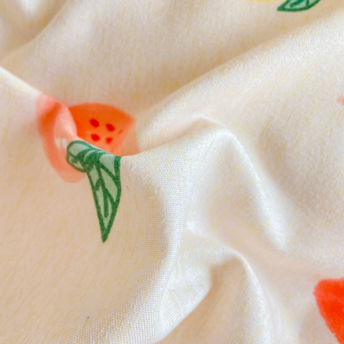 91家纺网 家纺一手货源 找家纺 红日子 2023新款斜纹印花四件套 水果派对