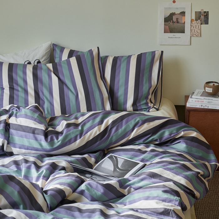 91家纺网 家纺一手货源 找家纺 （总）窝米 2023新款13370全棉四件套简约风系列四件套