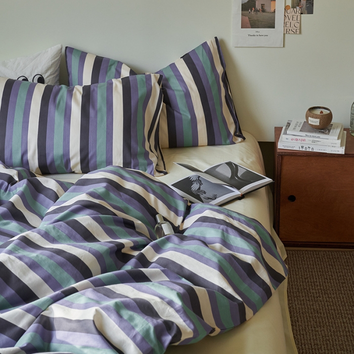 91家纺网 家纺一手货源 找家纺 （总）窝米 2023新款13370全棉四件套简约风系列四件套