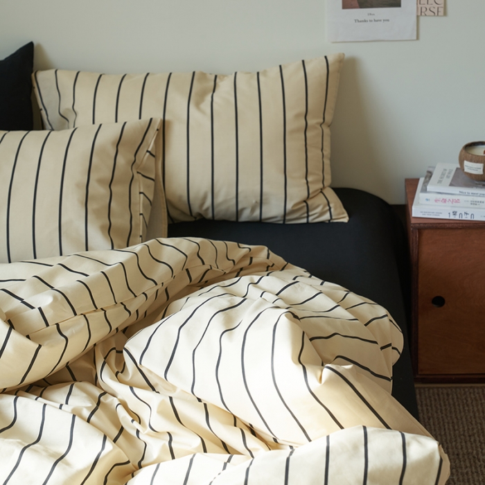 91家纺网 家纺一手货源 找家纺 窝米 2023新款13370全棉四件套简约风系列四件套 落日