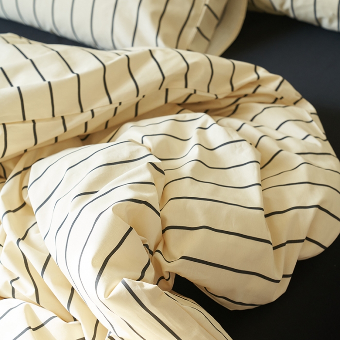 91家纺网 家纺一手货源 找家纺 窝米 2023新款13370全棉四件套简约风系列四件套 落日