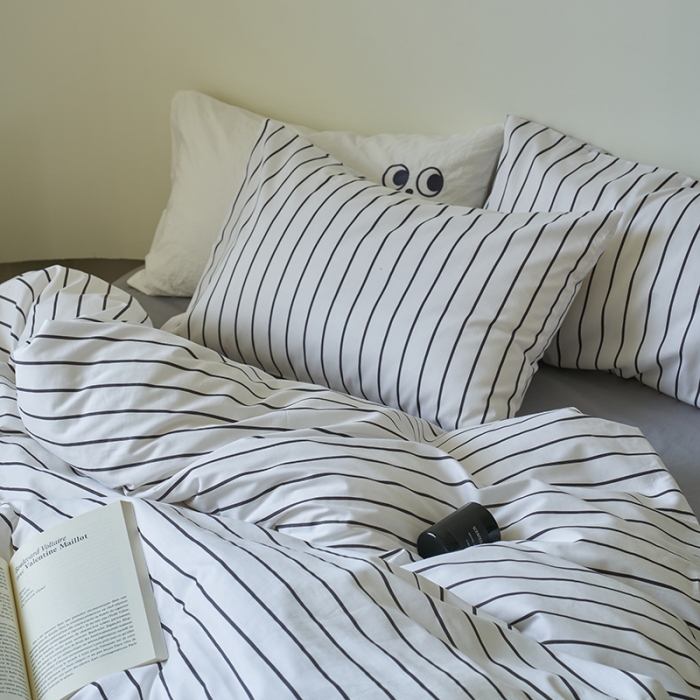 91家纺网 家纺一手货源 找家纺 窝米 2023新款13370全棉四件套简约风系列四件套 摩德尔