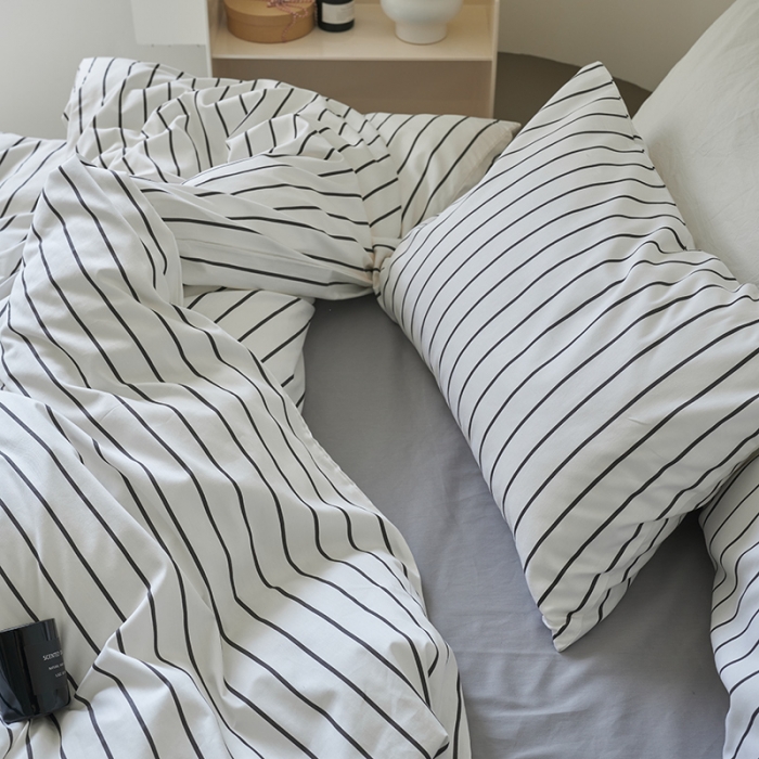 91家纺网 家纺一手货源 找家纺 窝米 2023新款13370全棉四件套简约风系列四件套 摩德尔