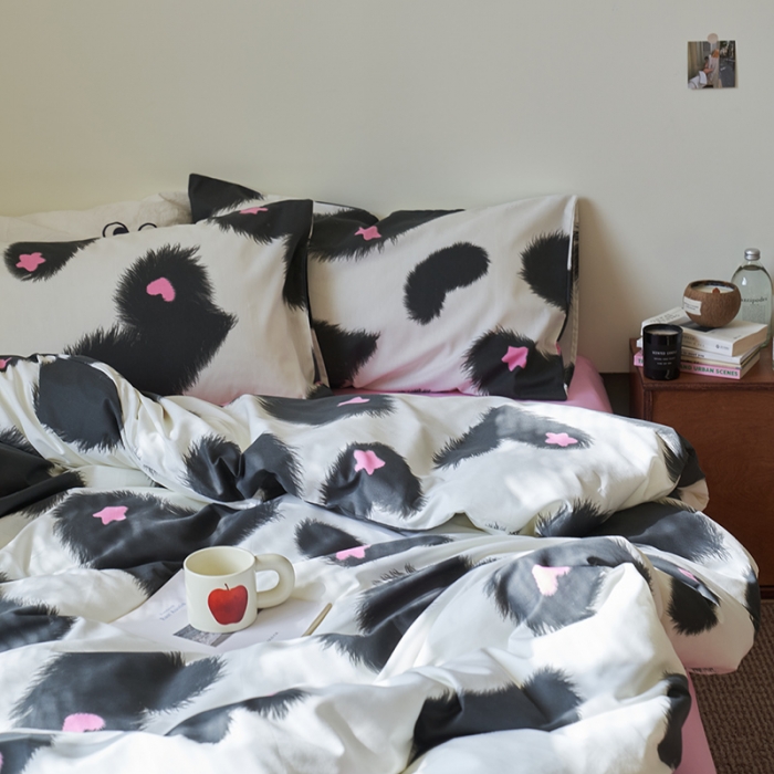 91家纺网 家纺一手货源 找家纺 窝米 2023新款13370全棉四件套简约风系列四件套 沐心