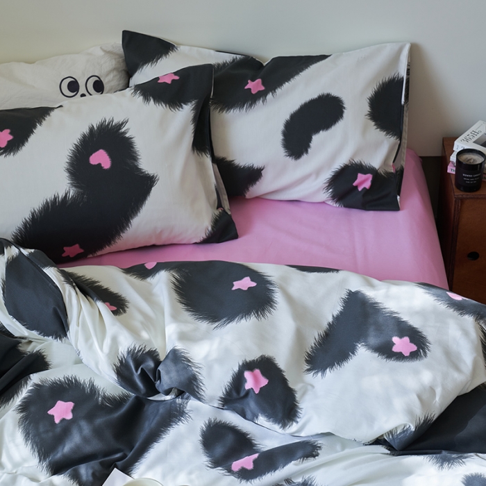 91家纺网 家纺一手货源 找家纺 窝米 2023新款13370全棉四件套简约风系列四件套 沐心