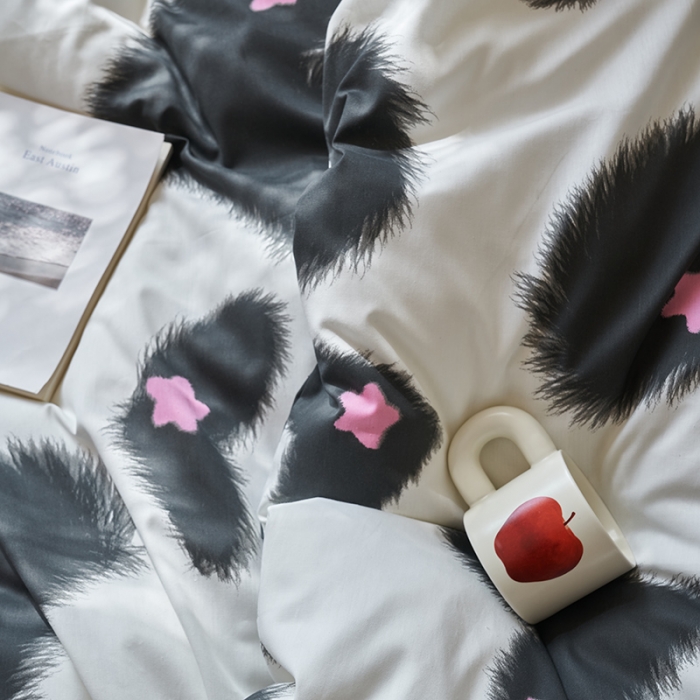 91家纺网 家纺一手货源 找家纺 窝米 2023新款13370全棉四件套简约风系列四件套 沐心