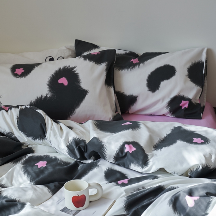 91家纺网 家纺一手货源 找家纺 窝米 2023新款13370全棉四件套简约风系列四件套 沐心