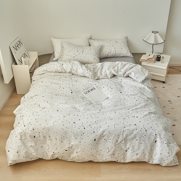 91家纺网 家纺一手货源 找家纺 窝米 2023新款13370全棉四件套简约风系列四件套 平行时空