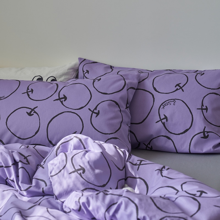 91家纺网 家纺一手货源 找家纺 窝米 2023新款13370全棉四件套简约风系列四件套 四季果