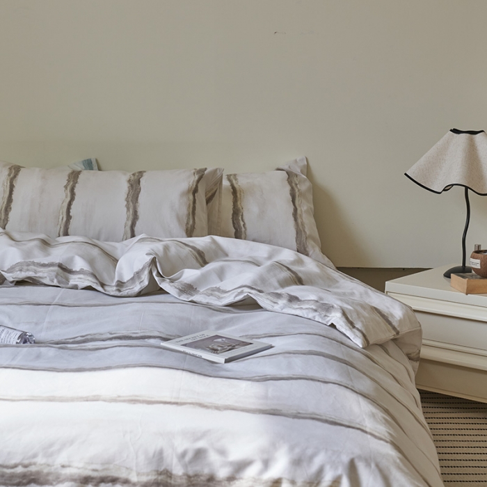 91家纺网 家纺一手货源 找家纺 窝米 2023新款13370全棉四件套简约风系列四件套 威德尔卡其