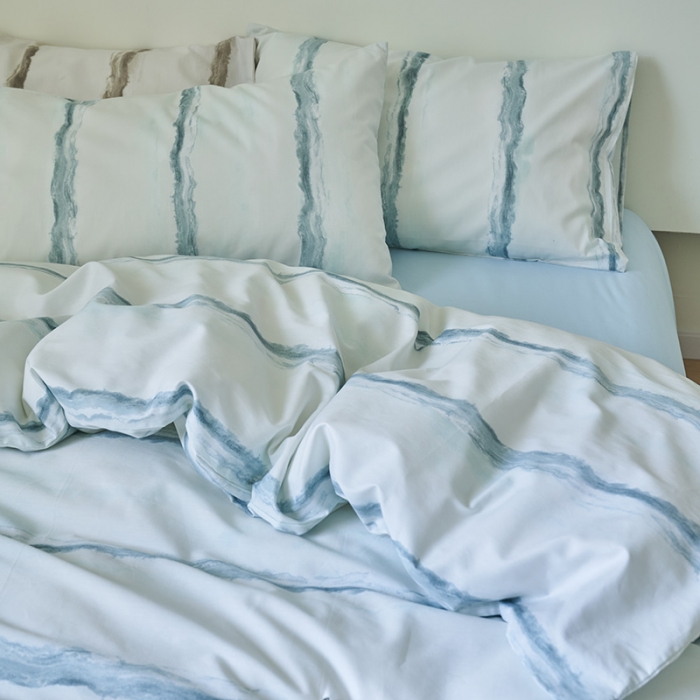 91家纺网 家纺一手货源 找家纺 窝米 2023新款13370全棉四件套简约风系列四件套 威德尔蓝