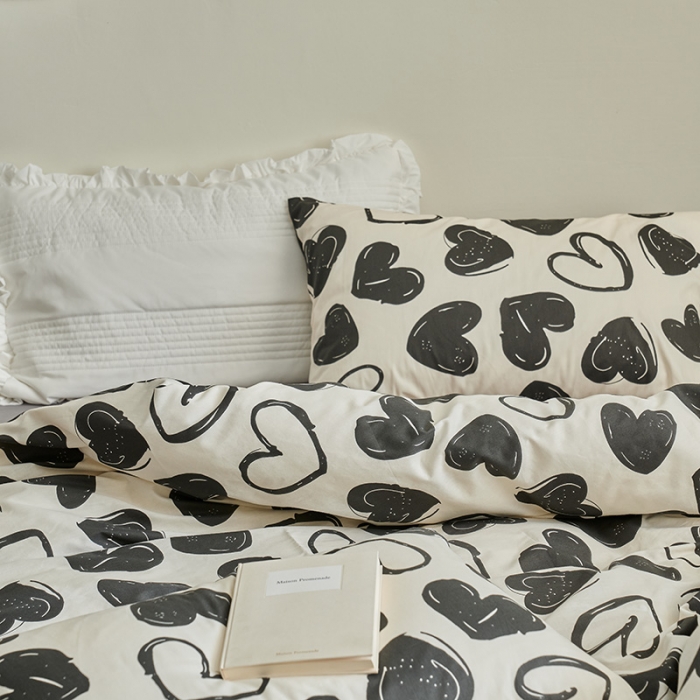 91家纺网 家纺一手货源 找家纺 窝米 2023新款13370全棉四件套简约风系列四件套 最爱